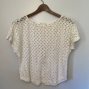 White knit blouse